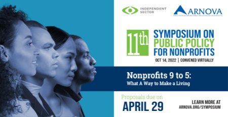 ARNOVA, Independent Sector, symposium, call for research and practice proposals, nonprofits, workforce, foundations, workers, equity