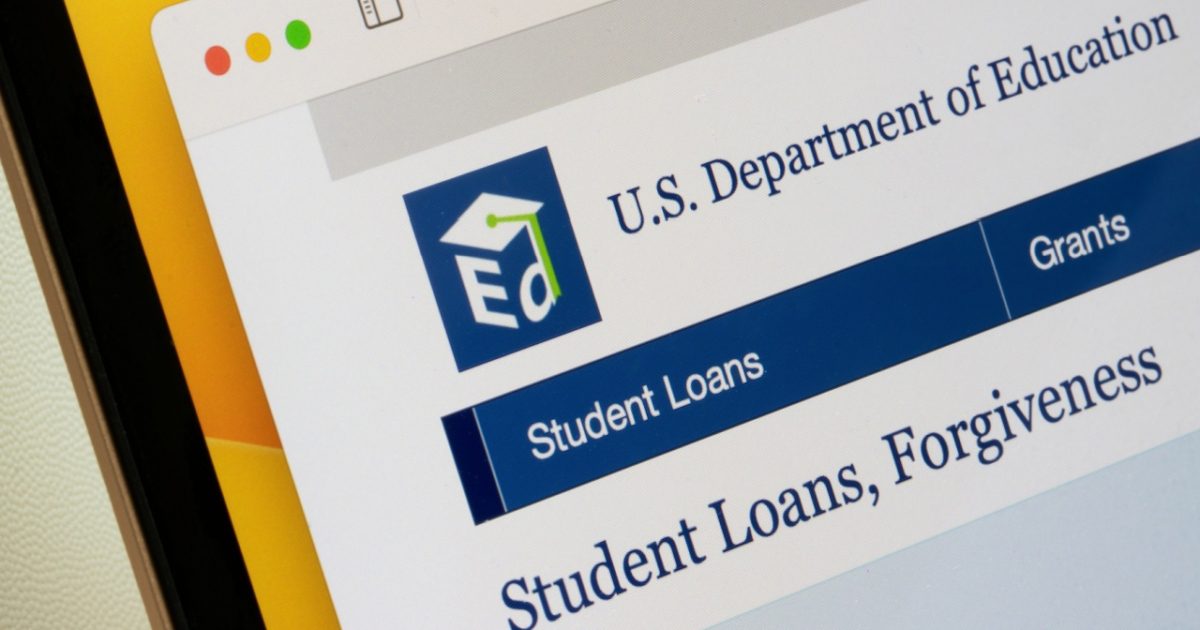 U.S. Department of Education student loan forgiveness webpage.