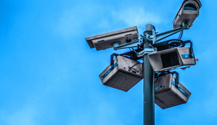 Surveillance-cameras-blue-sky-photo
